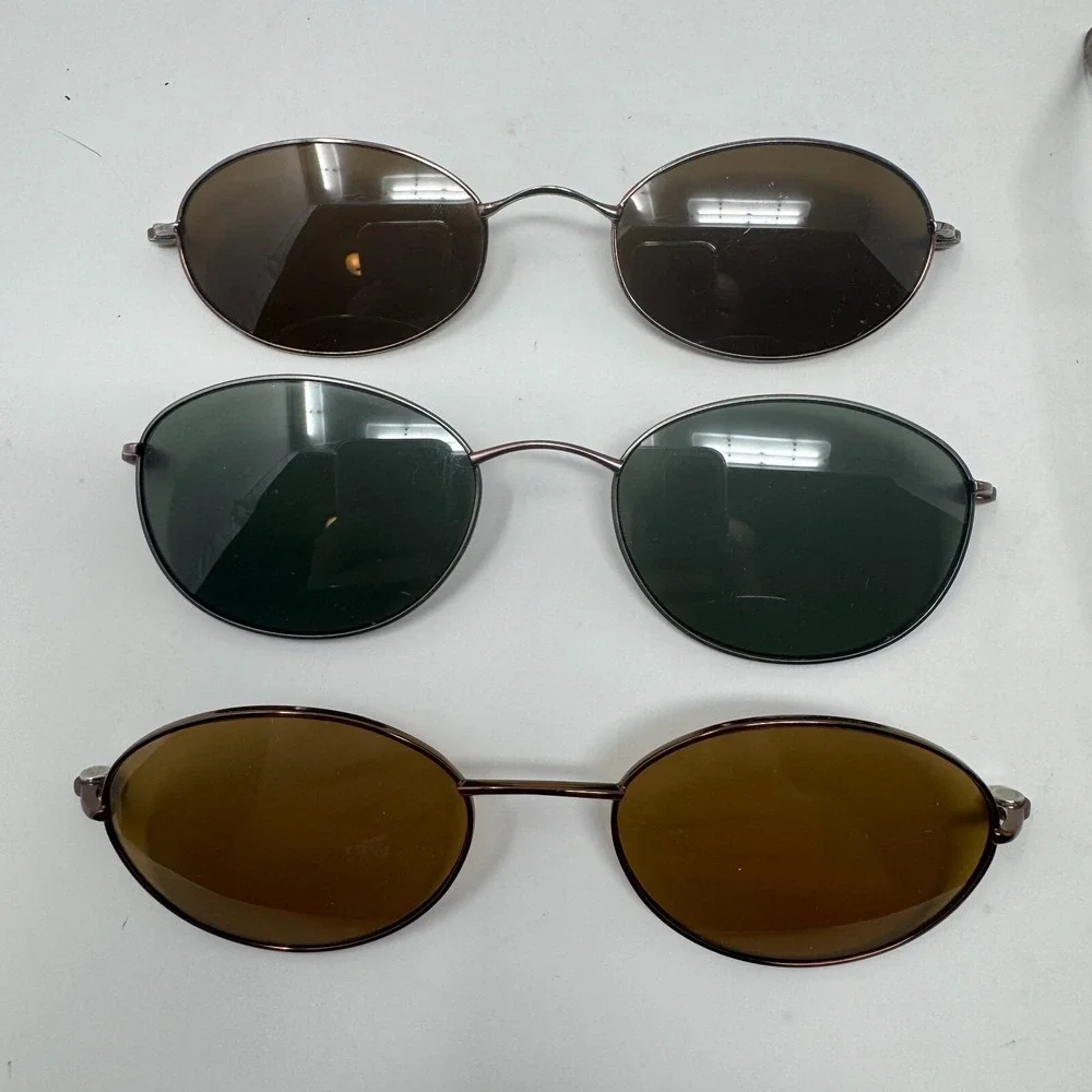 Vintage‎ Sunglasses w/ Magnetic Changeable Lenses Hippy Round Frames